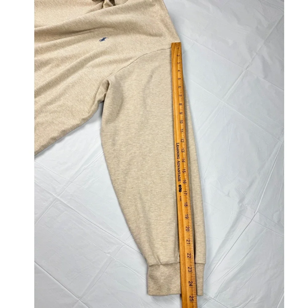 Polo Ralph Lauren Mens 3XLT Tall Long Sleeve Polo Shirt Oatmeal Beige Cotton
